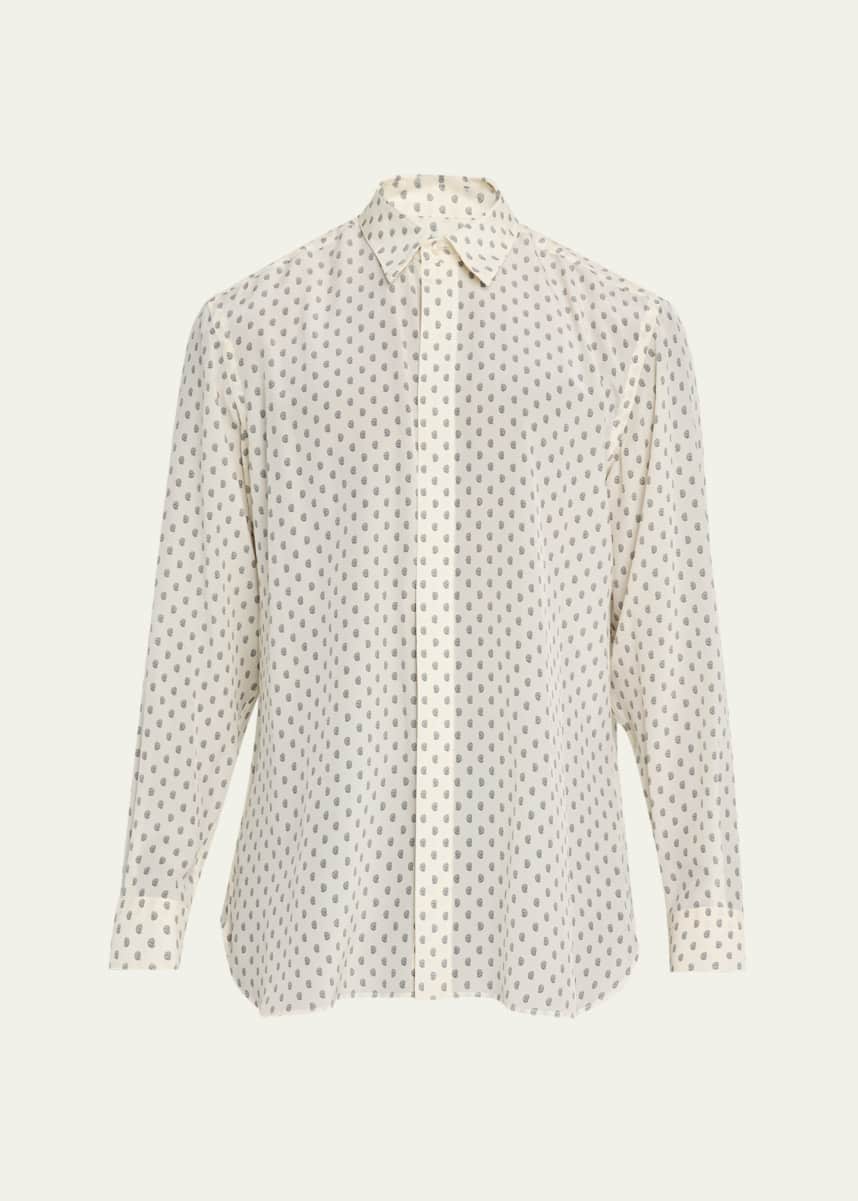 bergdorf goodman dress shirts Bergdorf Goodman Men's Formal Twill Fly-Front Dress Shirt, White, Men's, 38 Eu (15 Us), Shirts Tops Formal & Evening Dress Shirts