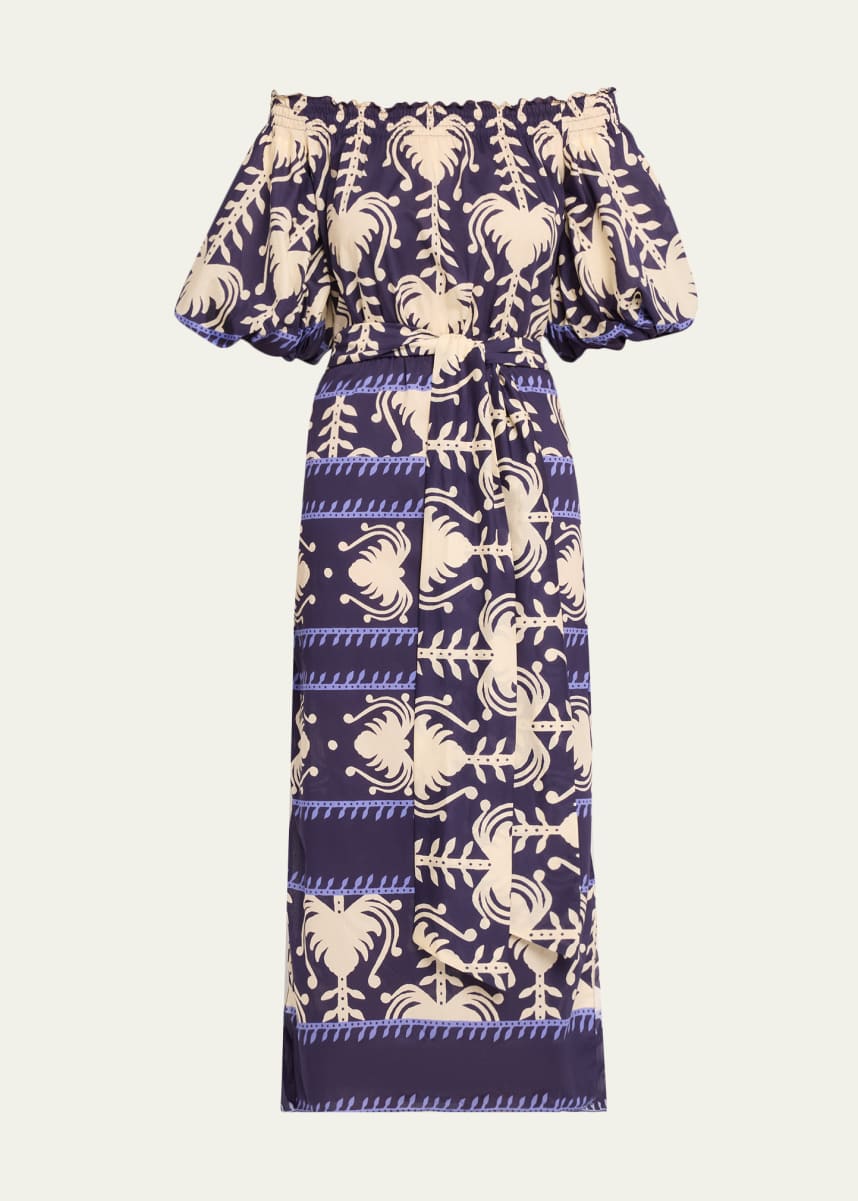 Off-the-shoulder Midi Dress