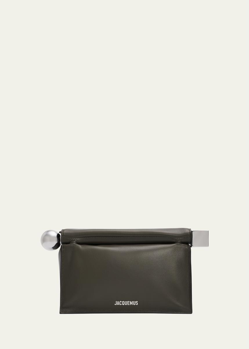 Ronde Carré Leather Clutch