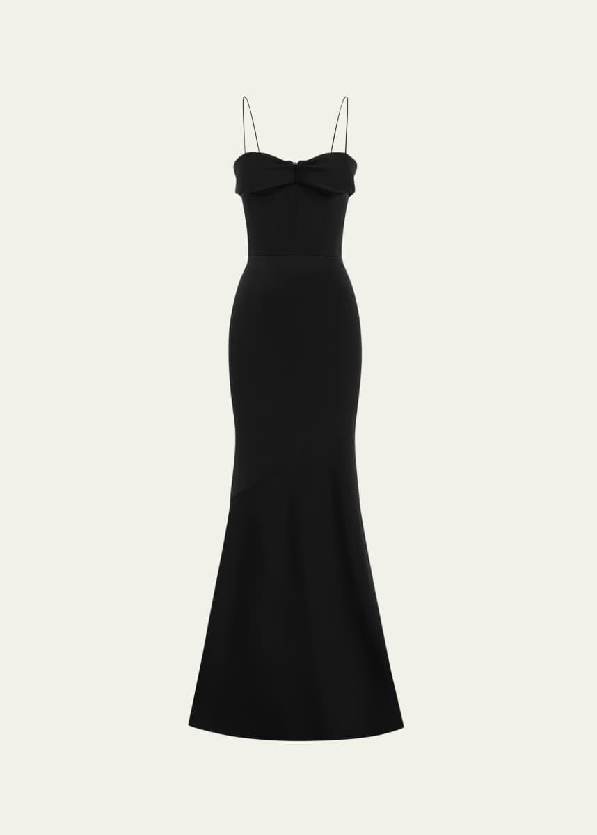 adrianna papell black and gold dress Adrianna Papell Striped Lace And Mikado Dress main image 1