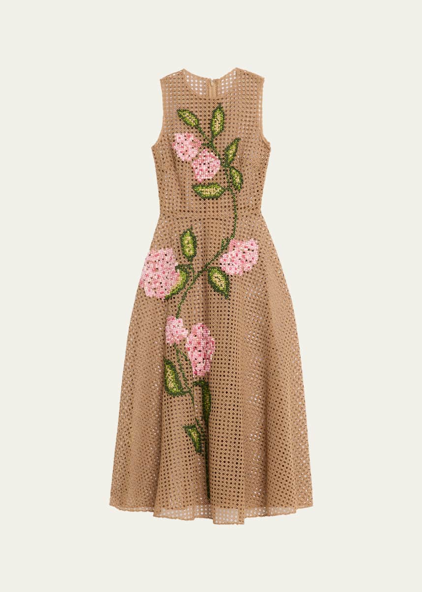 knee length dresses for ladies Azure Bloom Smocked Midi Dress