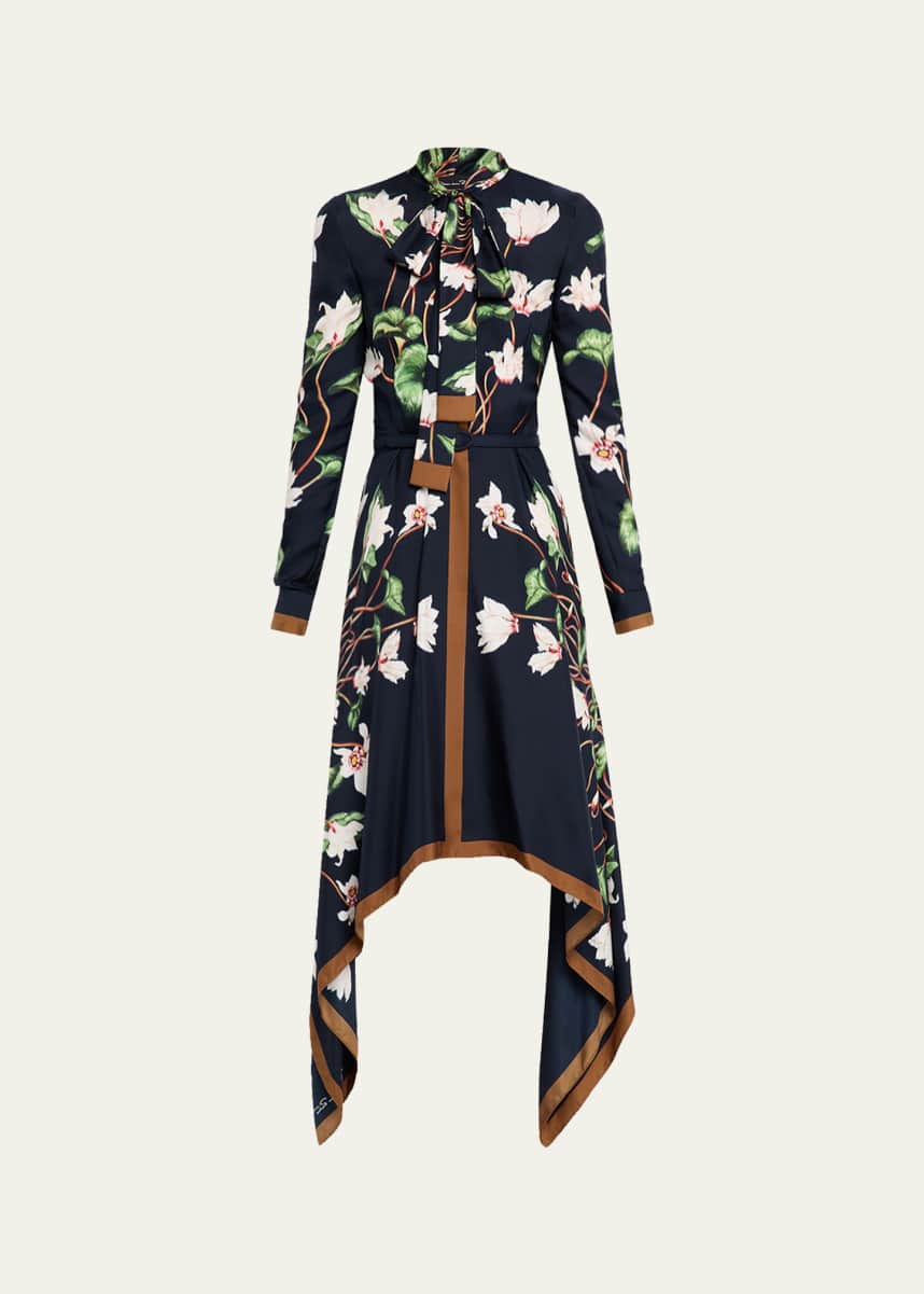 slim fit dress slacks Fern Embroidered Knit Dress by Oscar de la Renta main image 0