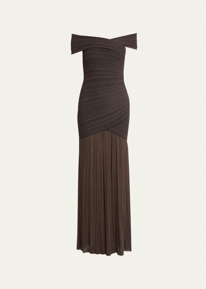 off saks evening dresses Off Shoulder Satin Open Back Long Evening Dress NXE1043 main image 0