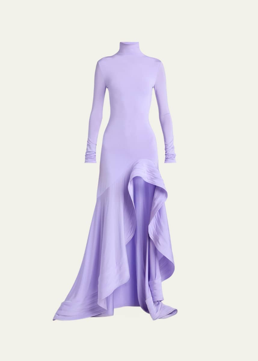 chinese dress ladies Late 20th Century Bergdorf Goodman Quilted Satin Abstract Wave Dress main image 1