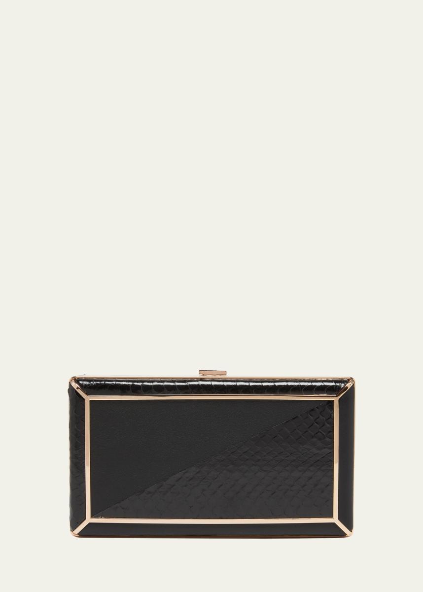 Callas Leather & Snakeskin Clutch Bag