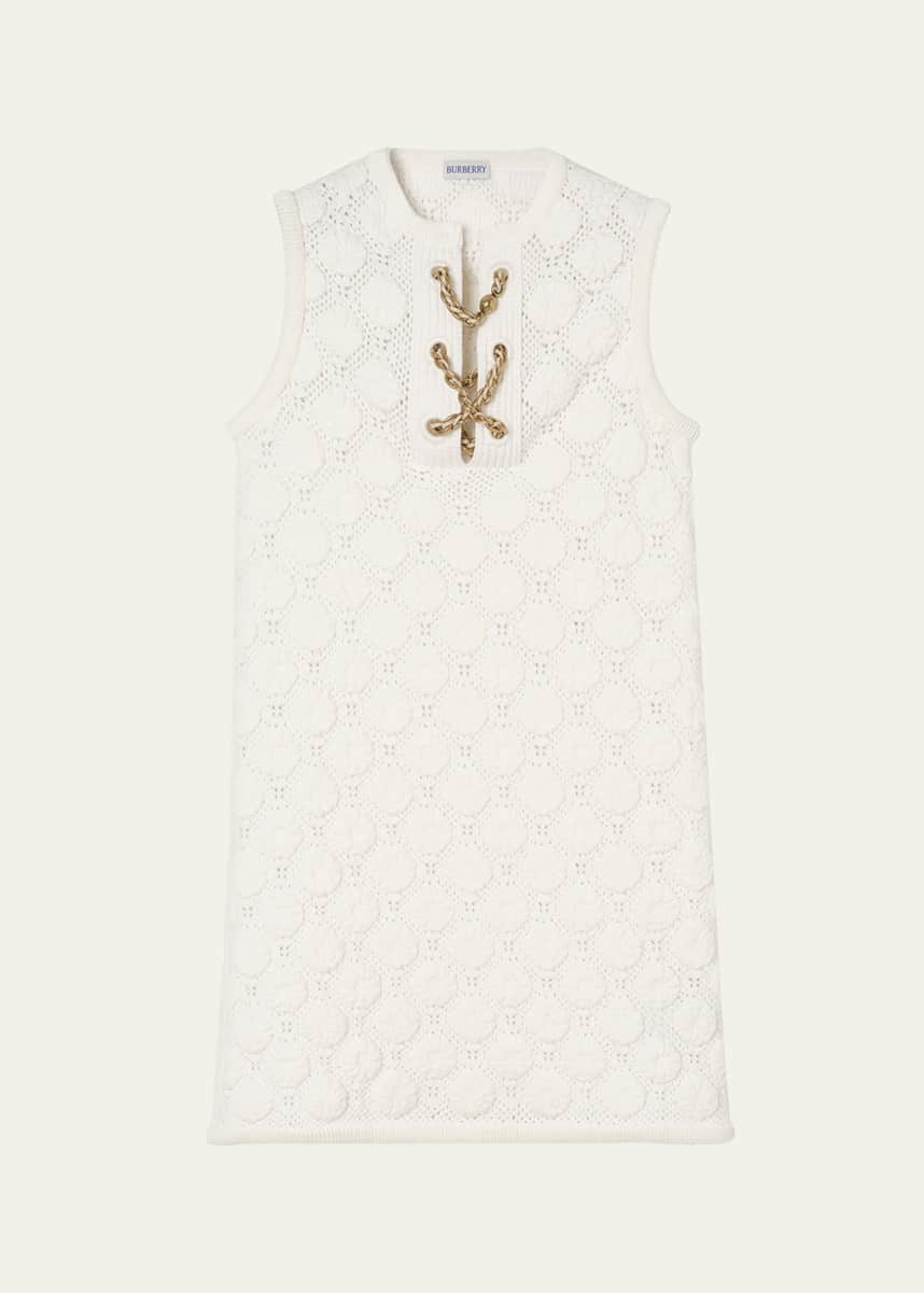 Burberry Brittany Chain Lace-up Crochet Mini Dress - Bergdorf Goodman