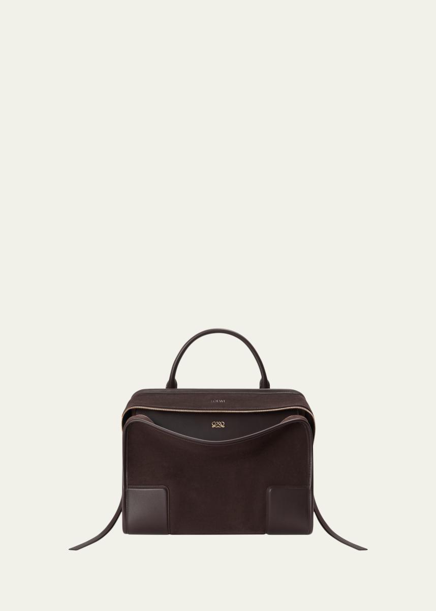 Amazona 180 Top-Handle Bag in Suede & Leather
