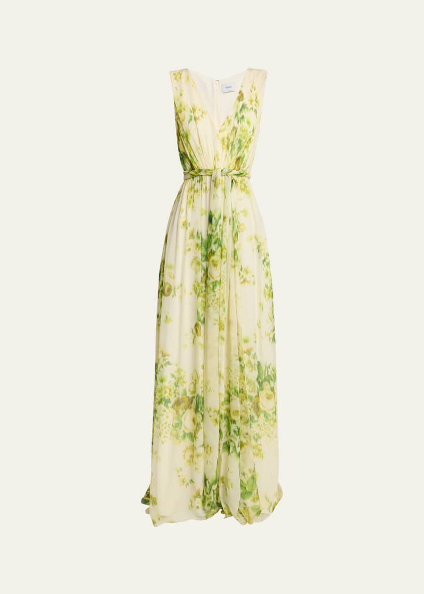 slim fit dress slacks Maeve Pleated Midi Dress: Floral Midi Dress, Sundress, Plisse Dress, Blue  Midi, Green Midi, Summer Dress main image 0