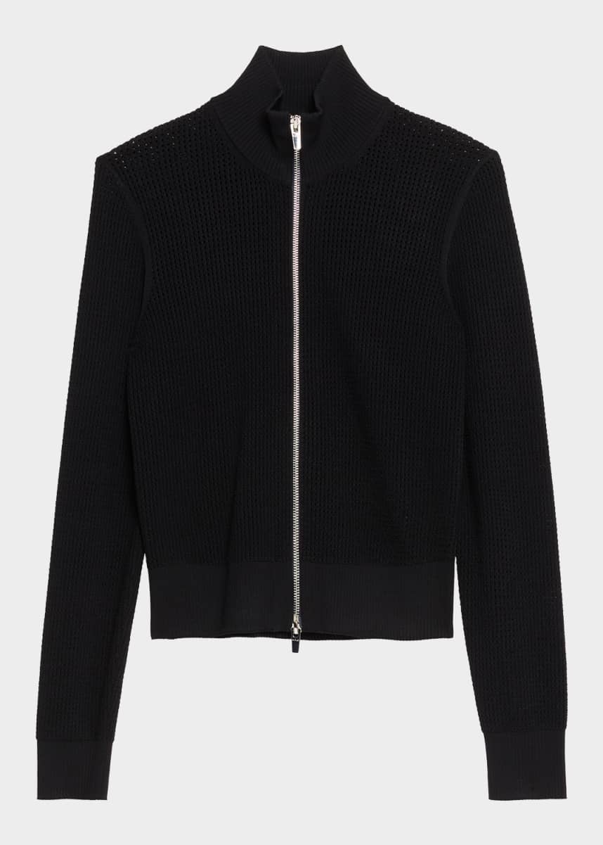 A.L.C. Jax Open-Work Zip Cardigan - Bergdorf Goodman