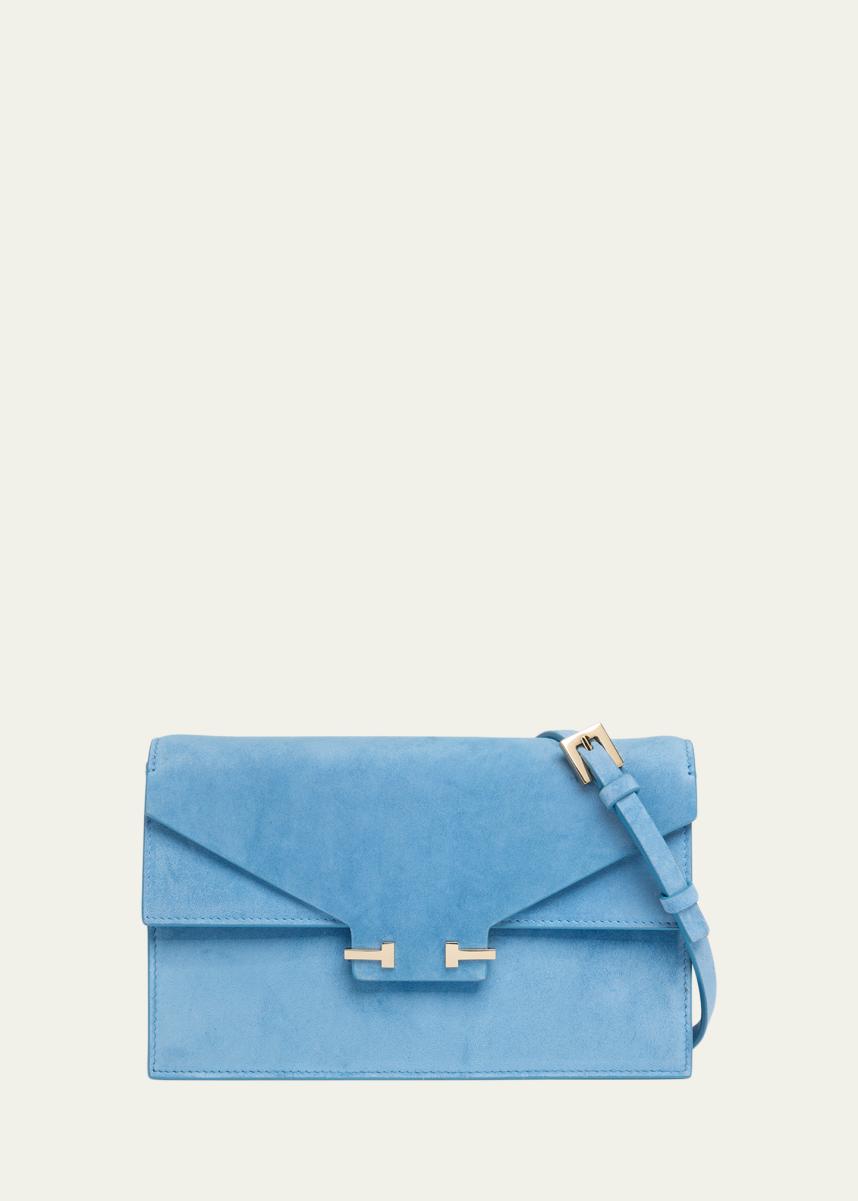Mini Suede T-Clasp Shoulder Bag