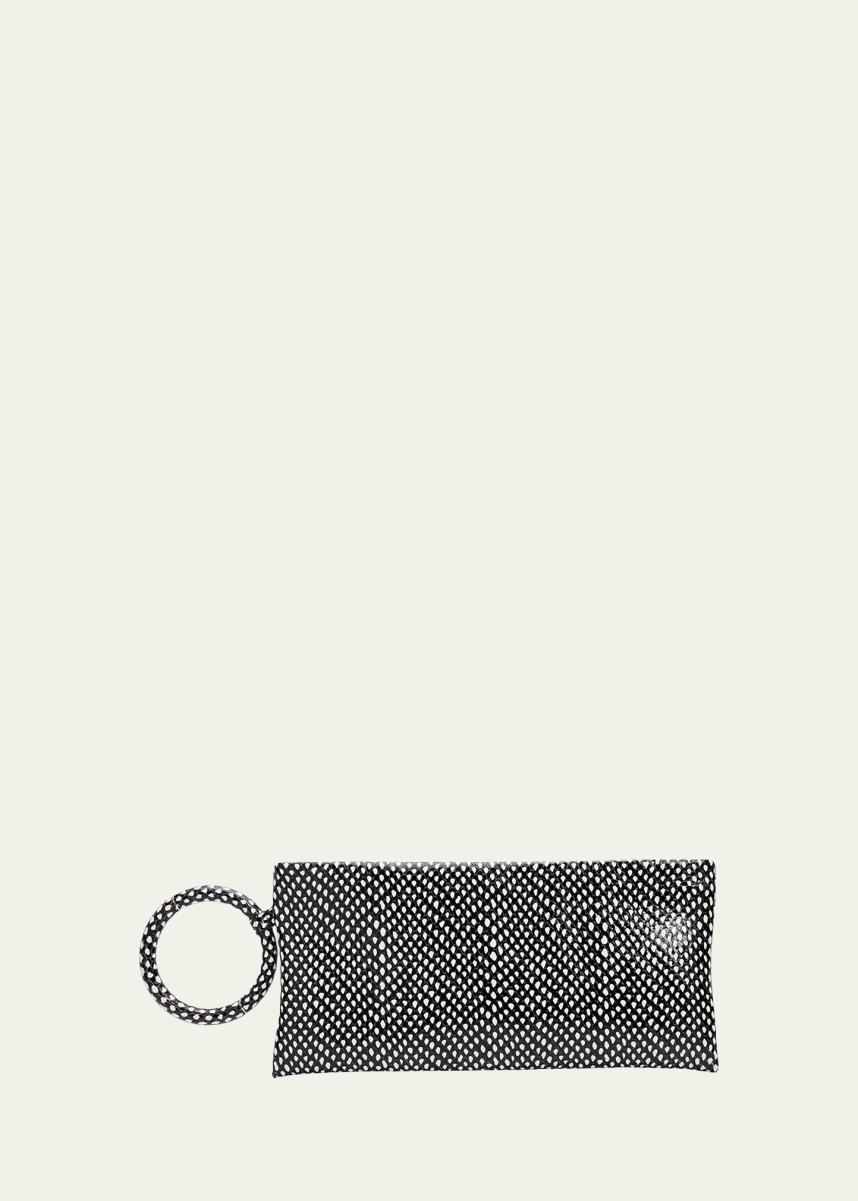 Aura Snake-Effect Leather Clutch