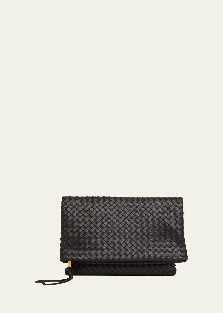 Folded Nappa Leather Clutch Bag