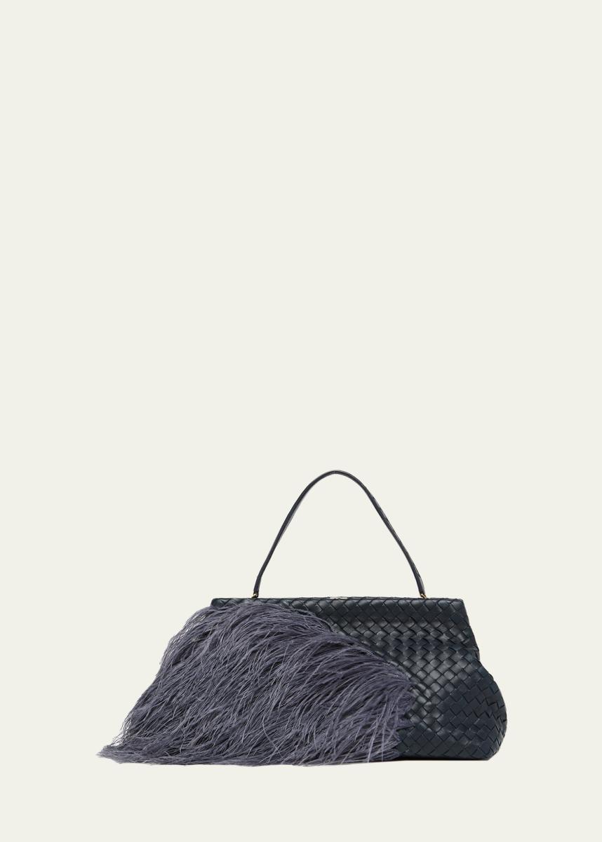 1998 Feather Leather Shoulder Bag