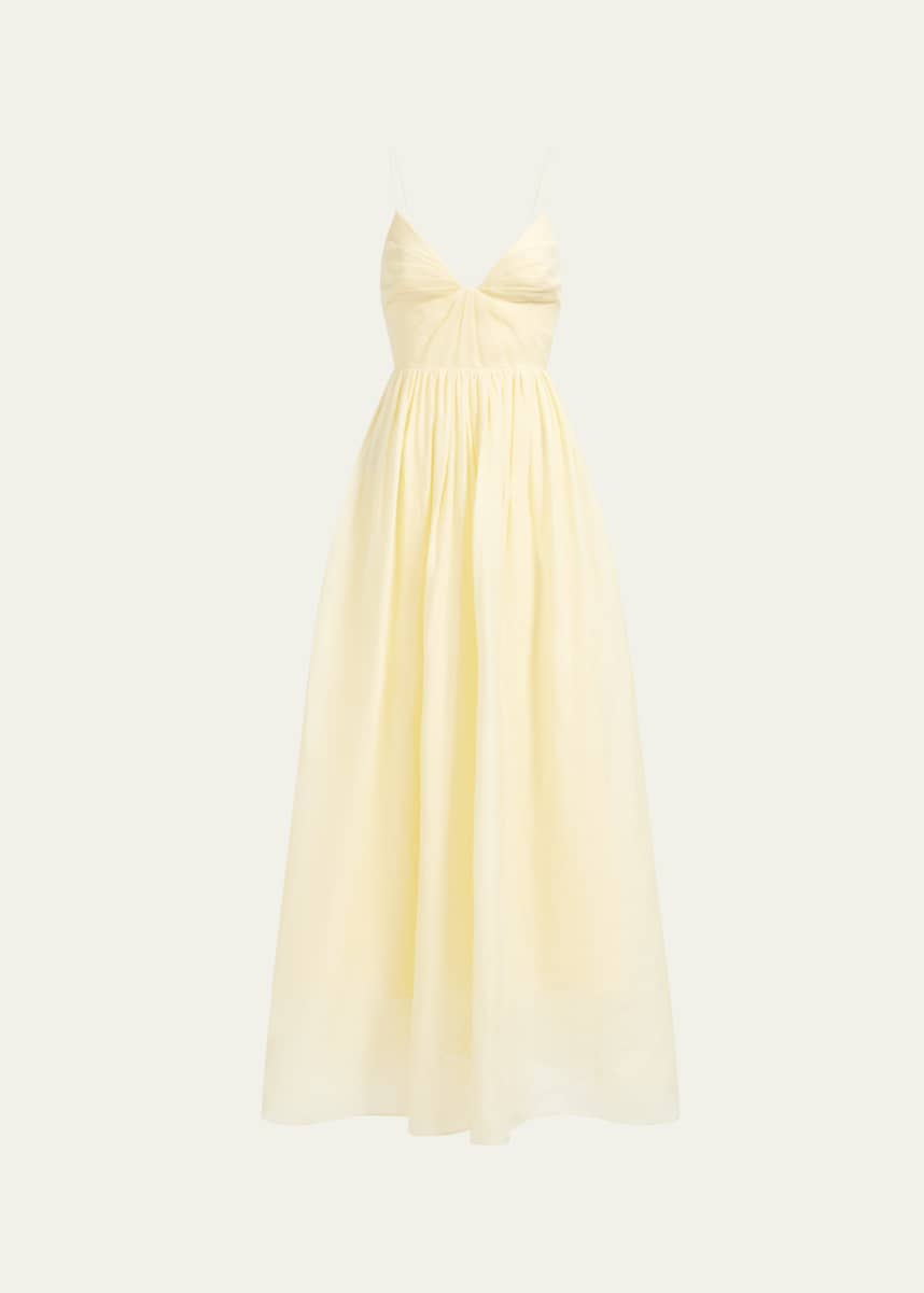 knee length dresses for ladies Aje - Flared long dress with cut-out detail main image 0