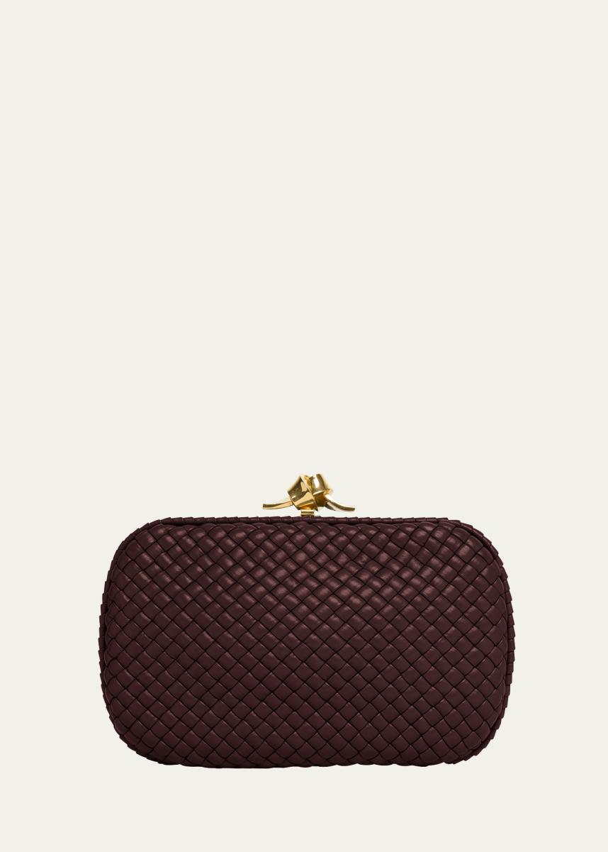 Padded Leather Sculptural Knot Clutch Bag