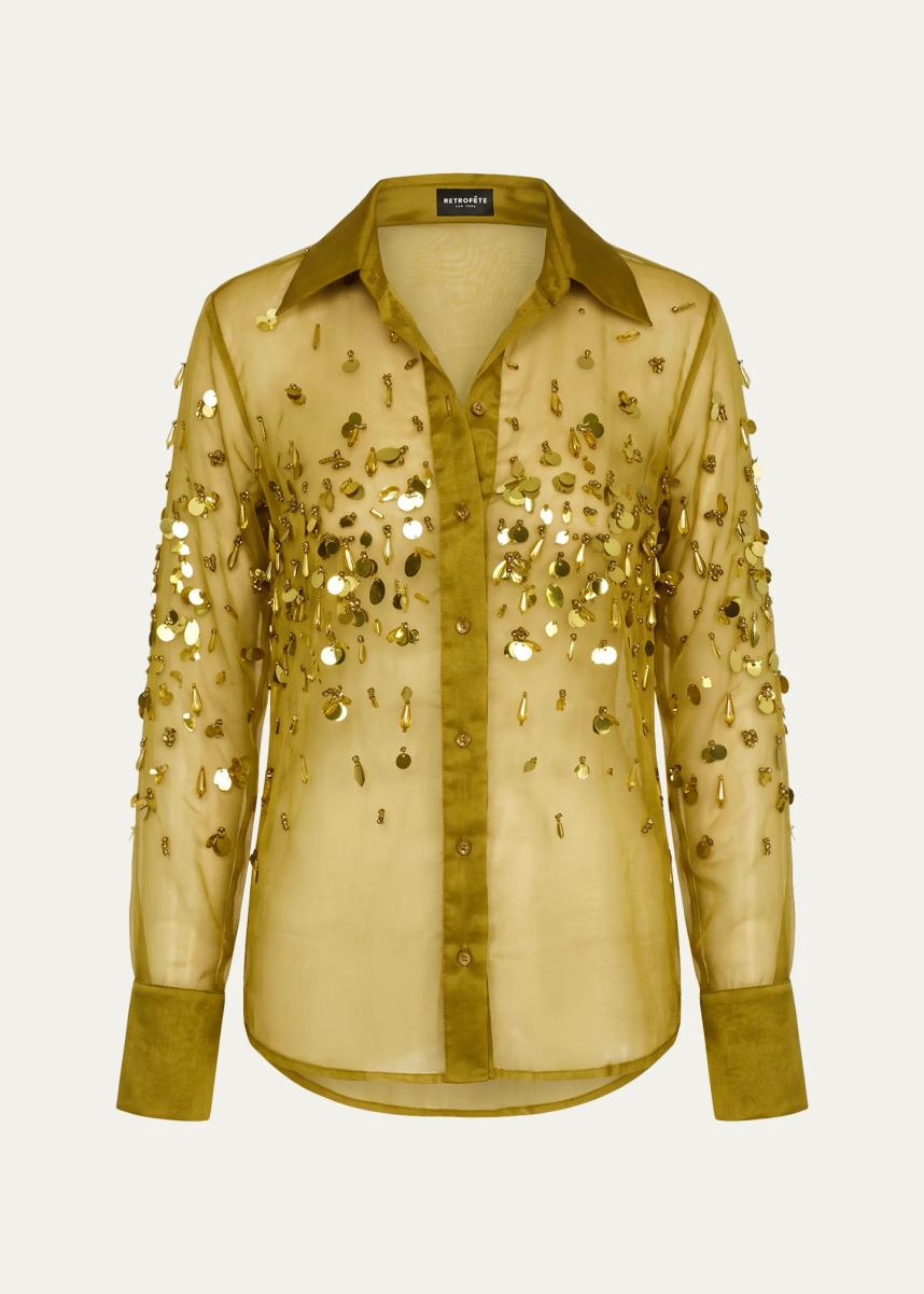 gold dress shirt women's Designer Tops for Women Floor-Length Silver Dress