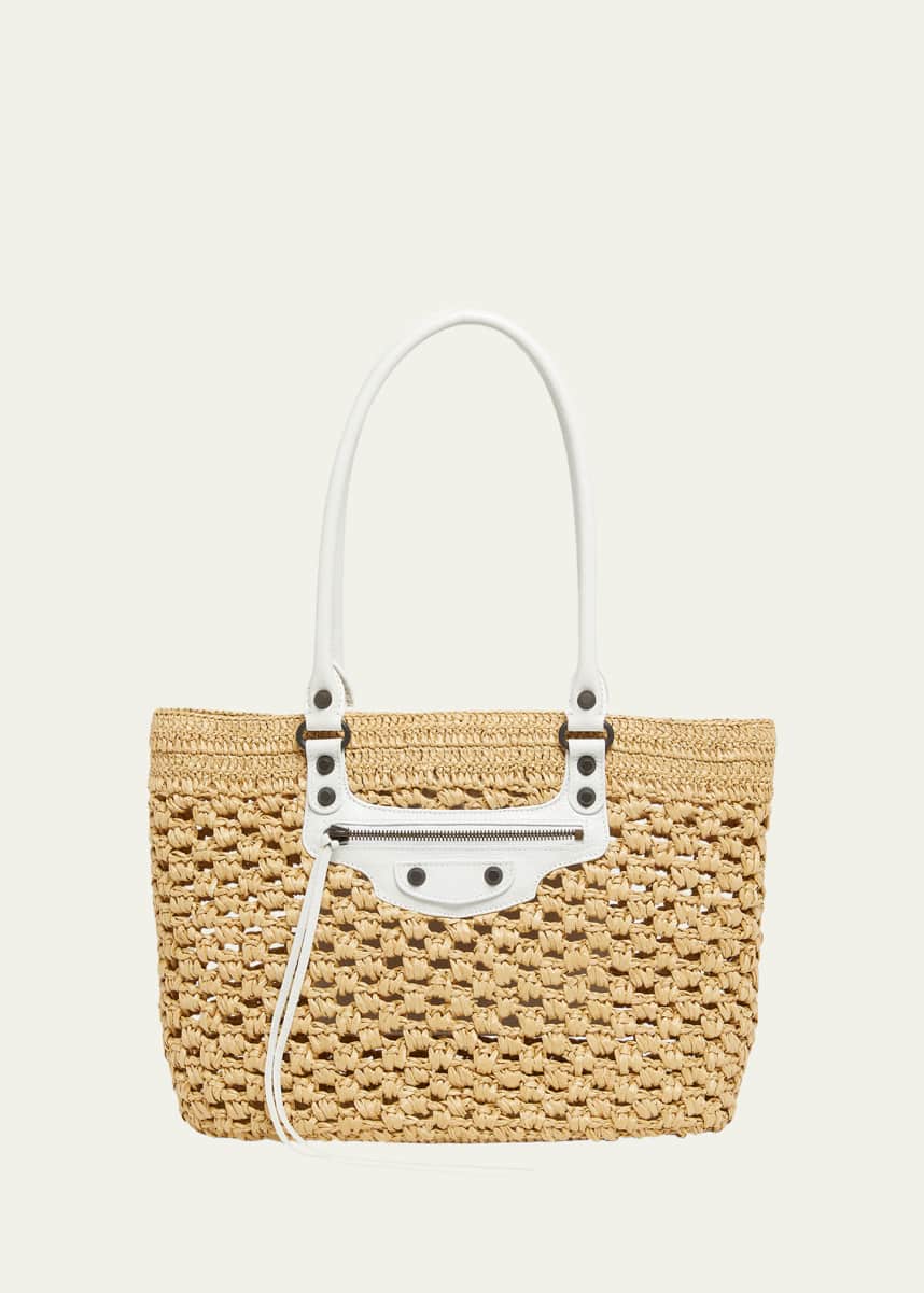 Balenciaga Le City Raffia Shoulder Bag - Bergdorf Goodman