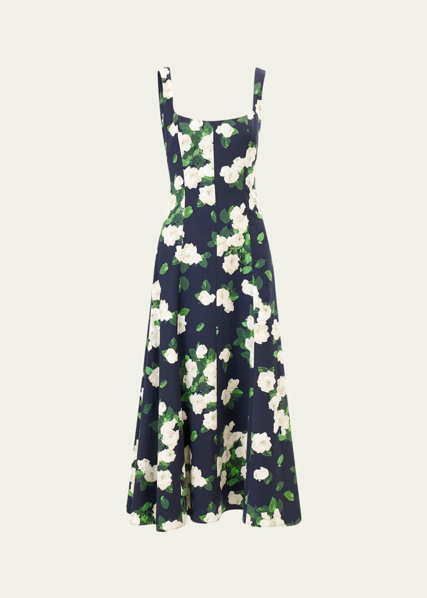sachin and babi light blue dress Floral-Embroidered Tulle Midi Dress main image 0