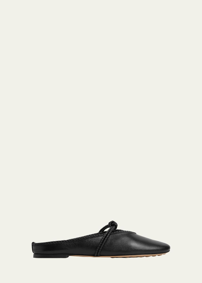 dress mules shoes Black Leather Ruched Mules Black Slippers / Eu44/Us10 main image 1