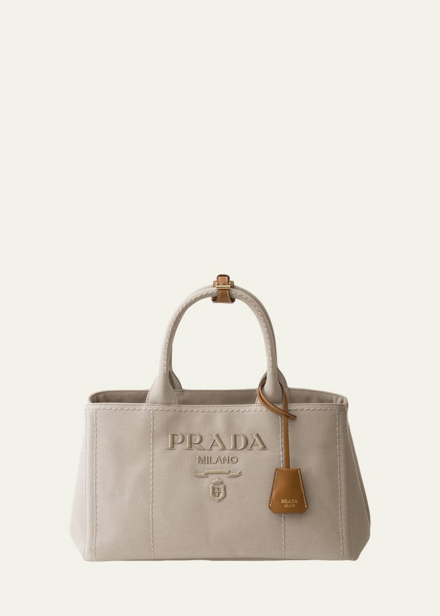 Prada Jardiniere Large Cotton Canvas Top-Handle Bag - Bergdorf Goodman