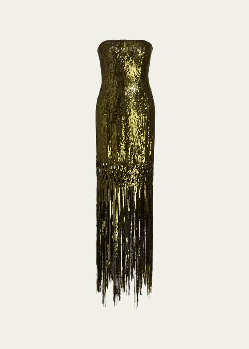oscar de la renta gold sequin dress Late 1960s Oscar De La Renta Gold Sequin & Huge Paillettes Detailed Dr –  Shrimpton Couture main image 0