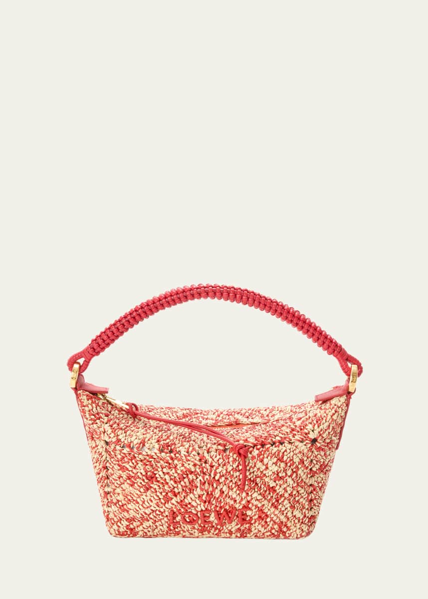 LOEWE Cala mini bag in melange raffia Red