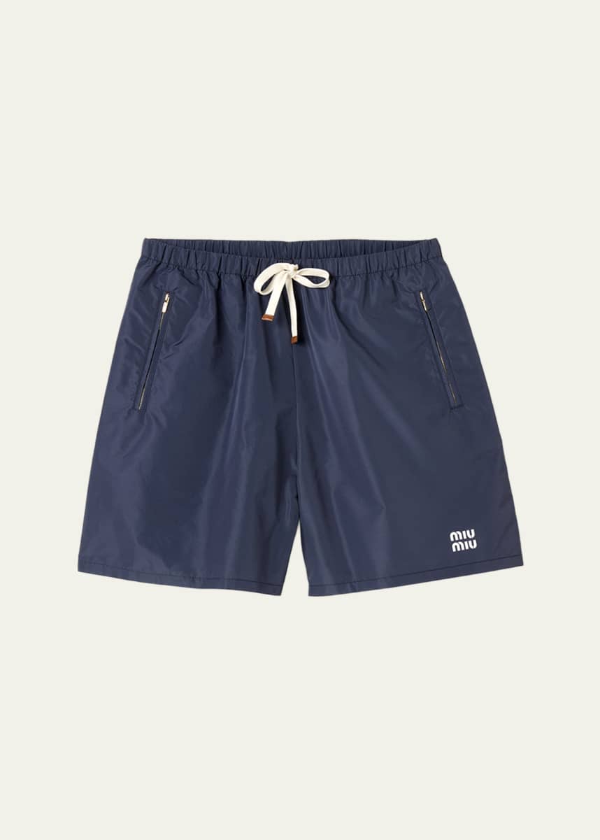 Miu Miu Technical Fabric Drawstring Shorts - Bergdorf Goodman