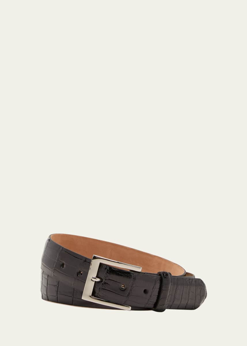 W. Kleinberg Men's Glazed Alligator Belt