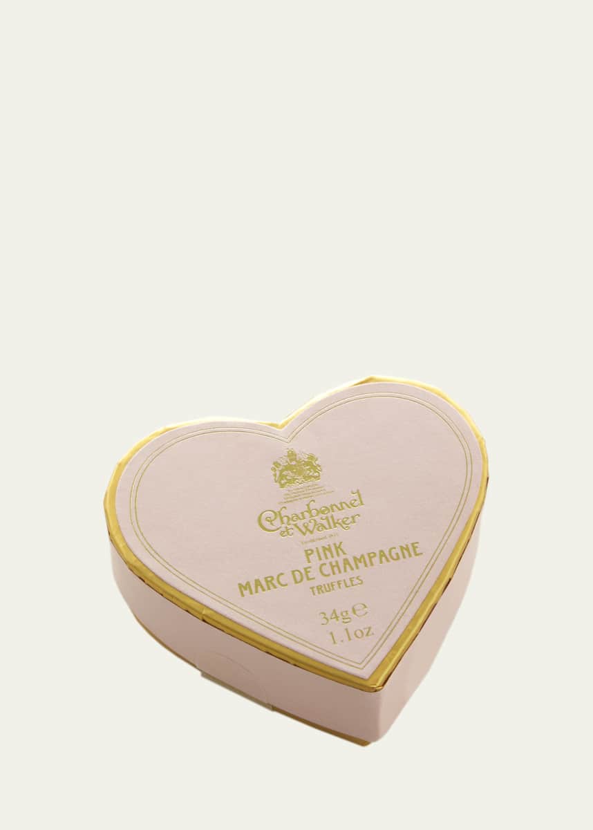 Charbonnel Et Walker Pink Marc de Champagne Truffles in Heart Box