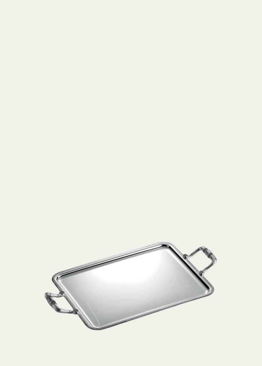 Christofle Malmaison Sivler-Plated Serving Tray with Handles