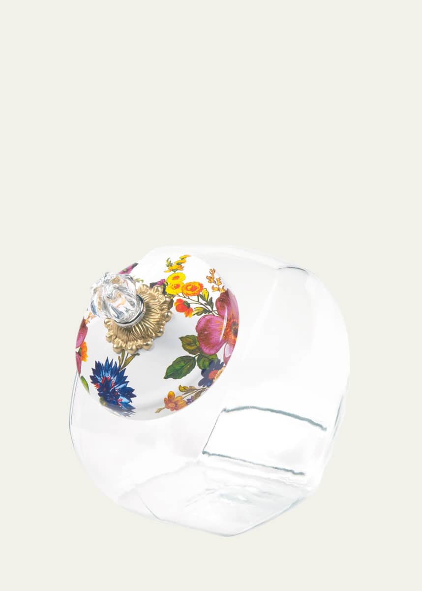 MacKenzie-Childs White Flower Market Cookie Jar