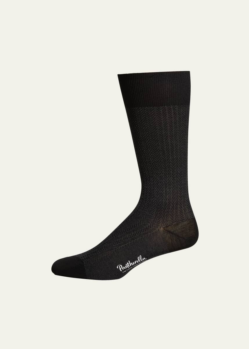 Pantherella Men's Fabian Chevron Pattern Egyptian Cotton Socks
