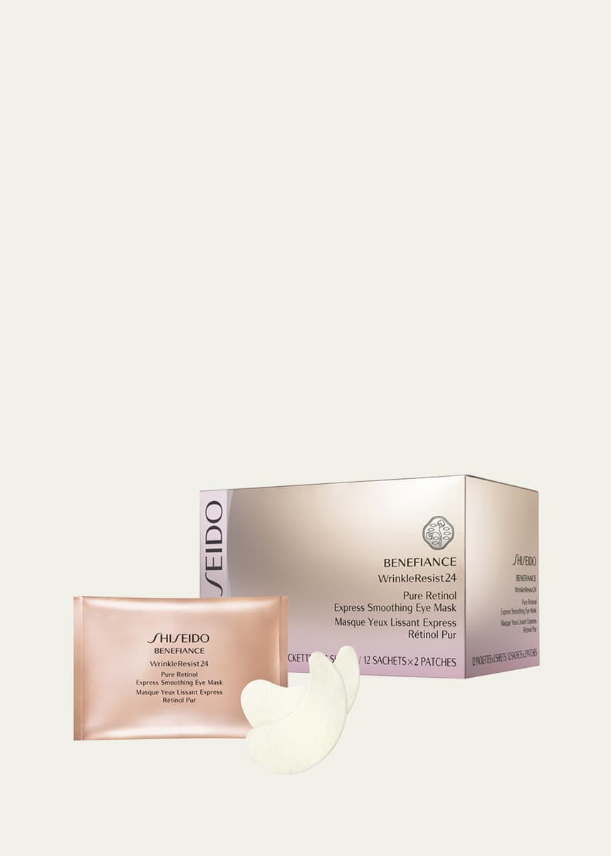 Shiseido Benefiance WrinkleResist24 Pure Retinol Express Smoothing Eye Masks, 12 Sets