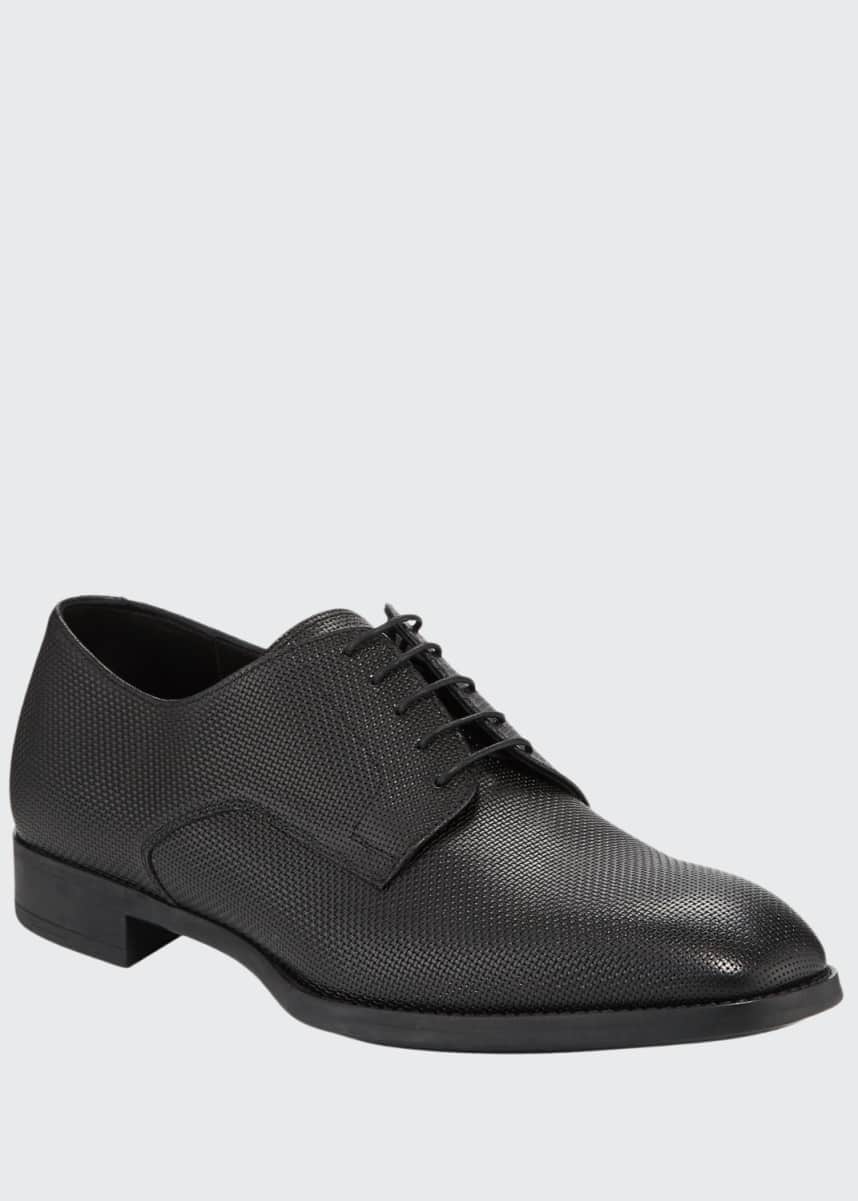 Giorgio Armani Men's Textured Leather Derby Shoes