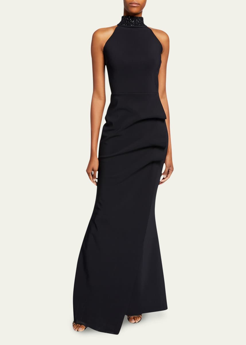turtleneck evening gown
