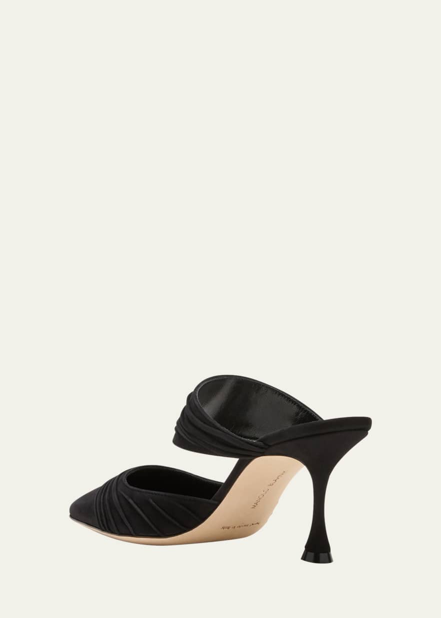 Manolo Blahnik Circeamu Ruched Suede Mule Pumps - Bergdorf Goodman Manolo Blahnik Circeamu Ruched Suede Mule Pumps