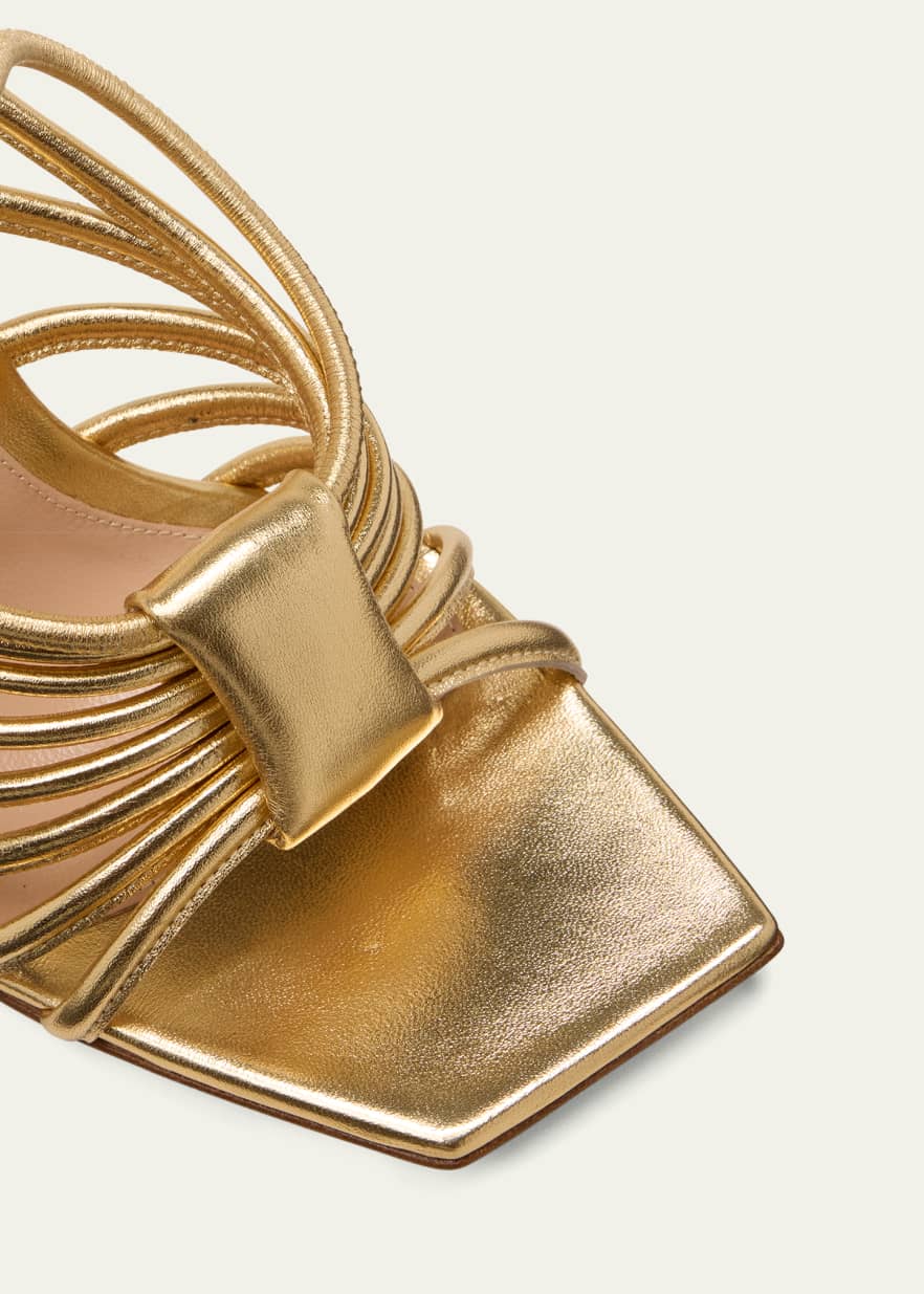 Gianvito Rossi Metallic Strappy Caged Slingback Sandals - Bergdorf Goodman Gianvito Rossi Metallic Strappy Caged Slingback Sandals