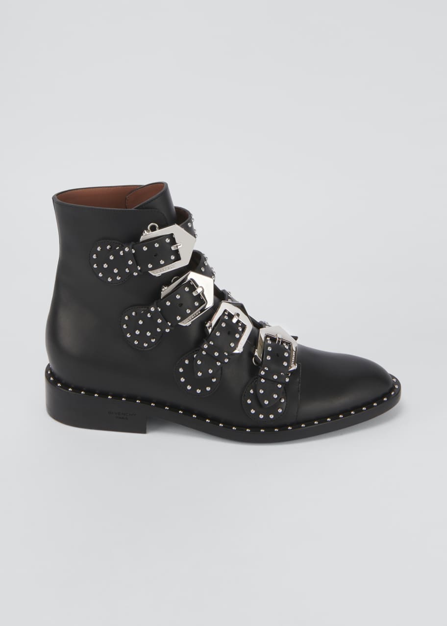 Off-White studded leather ankle boots - Black