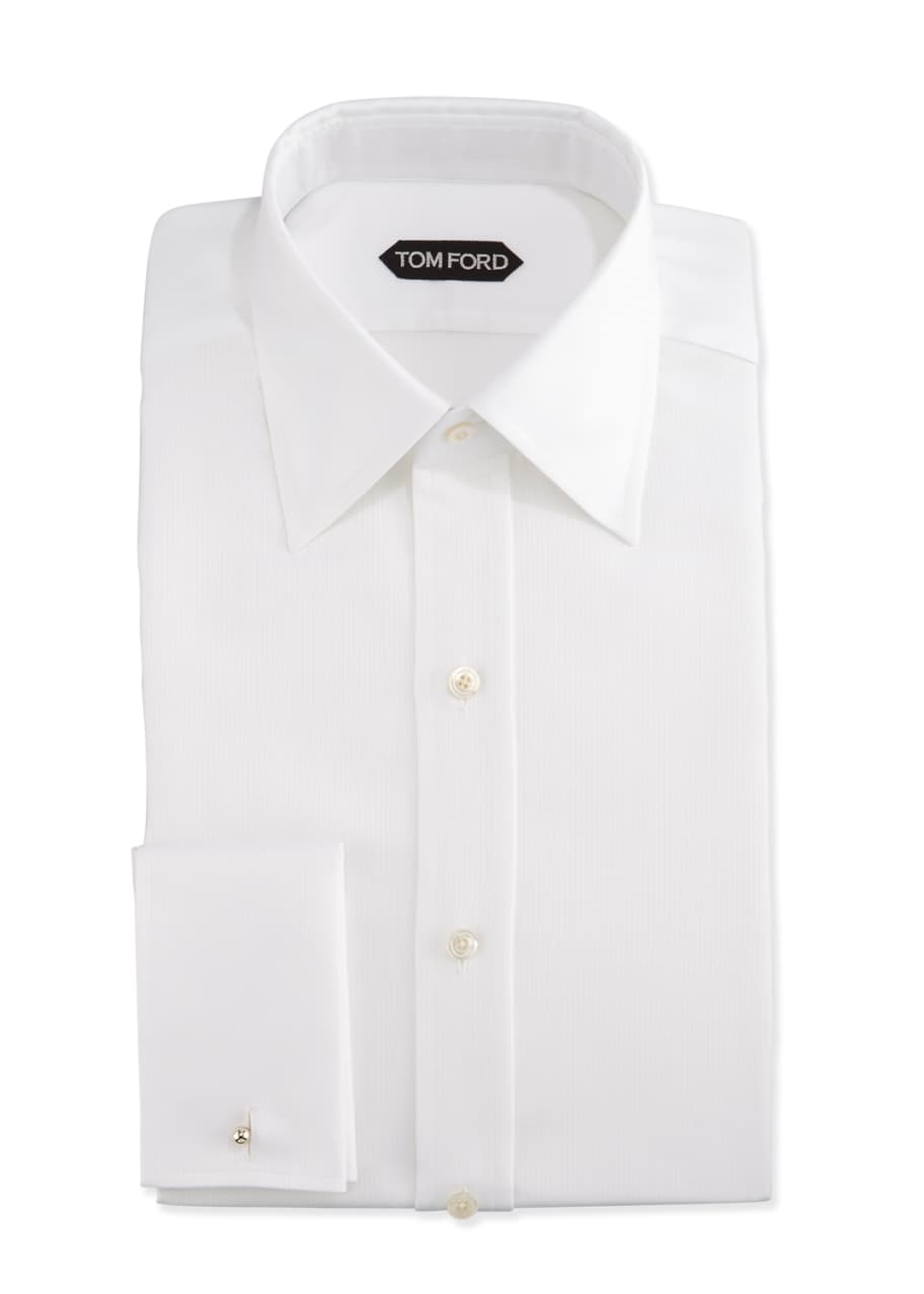 TOM FORD Classic French-Cuff Slim-Fit Dress Shirt, White - Bergdorf Goodman