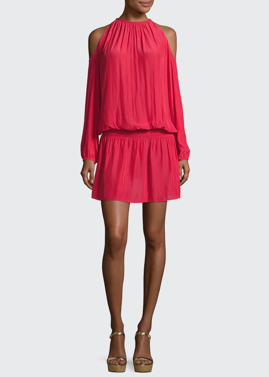 Cold shoulder blouson discount dress