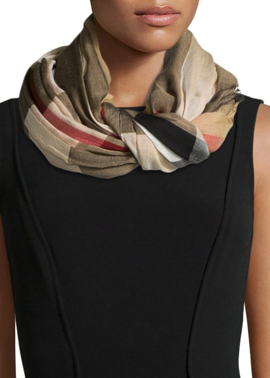 Burberry sheer mega check scarf clearance