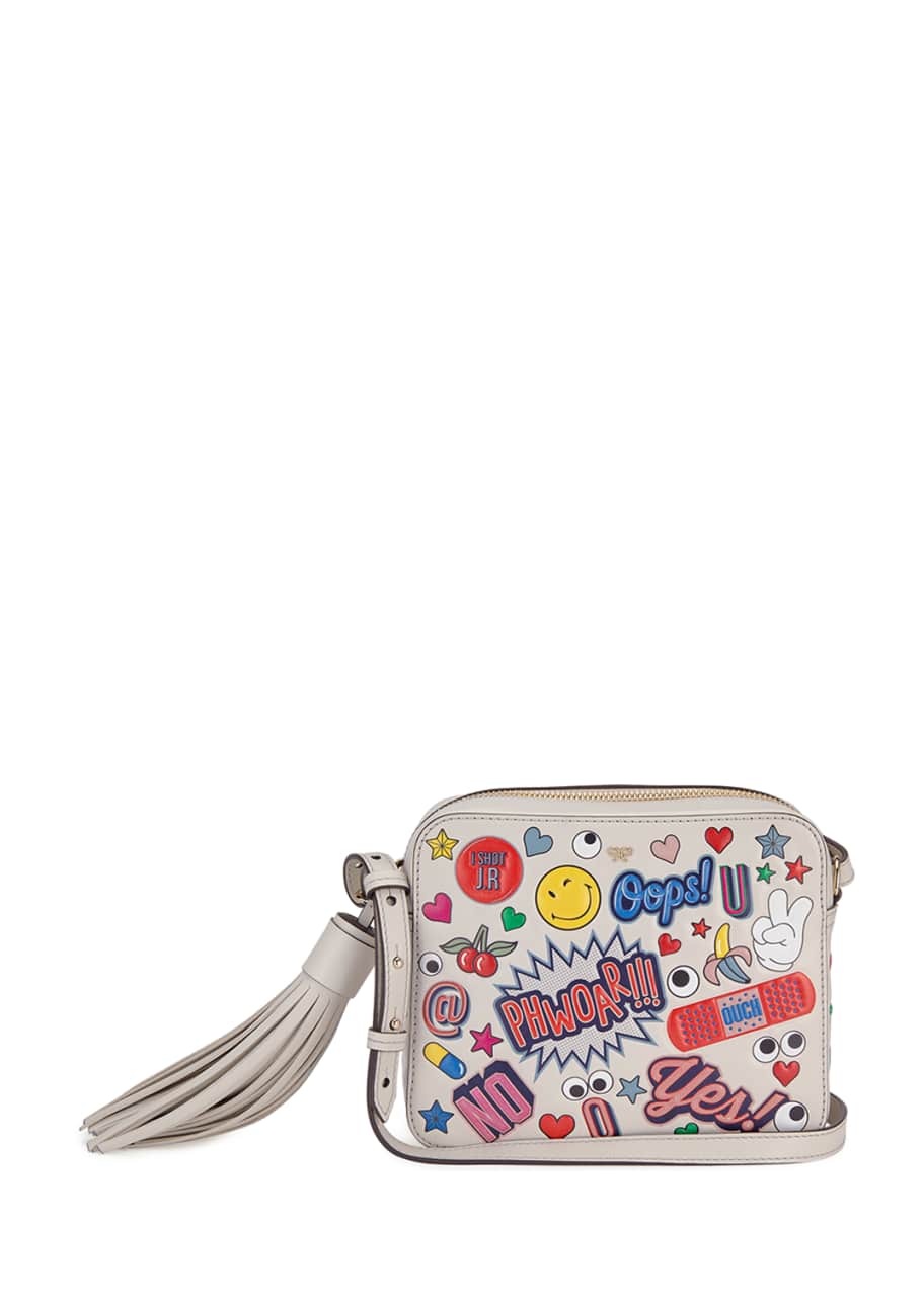 Allover Wink Sticker Crossbody Bag Multi