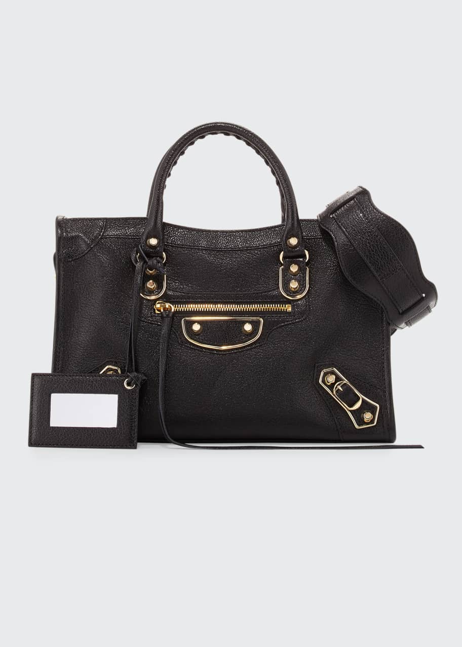 Balenciaga all black, classic Metallic Edge City Bag