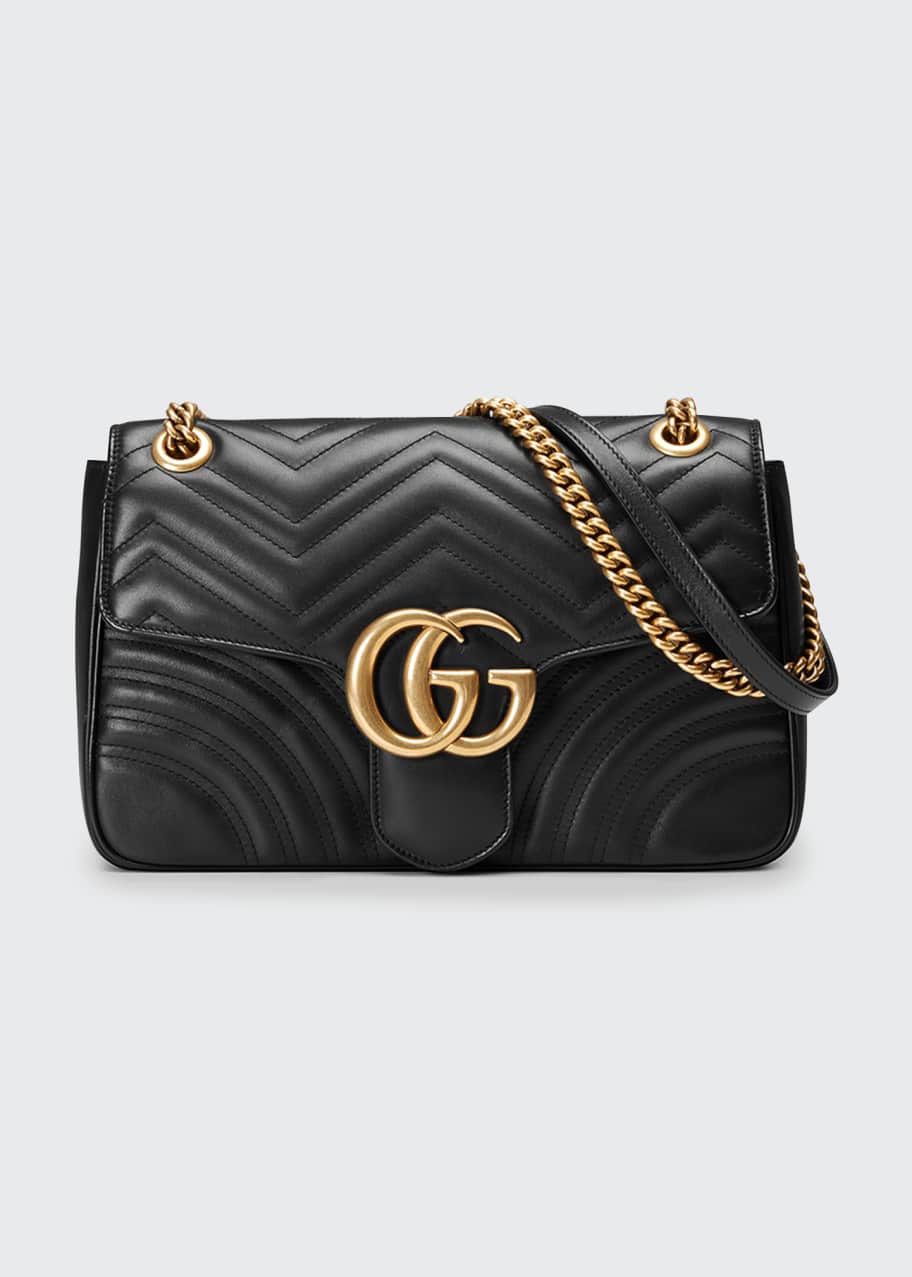 Image 1 of 1: GG Marmont 2.0 Medium Quilted Shoulder Bag, Black