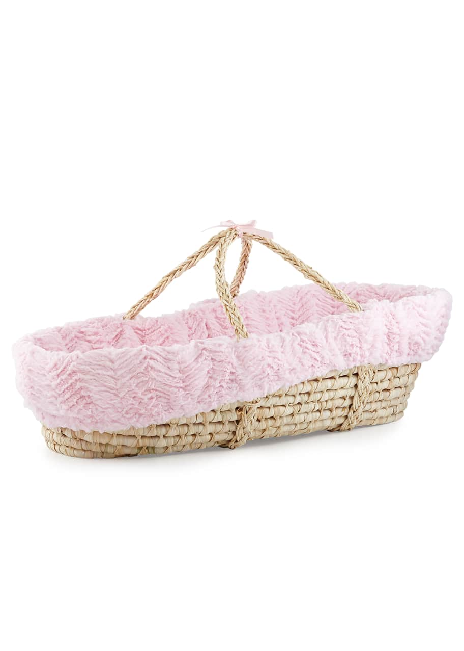 Image 1 of 1: Ziggy Moses Basket w/ Bedding, Pink