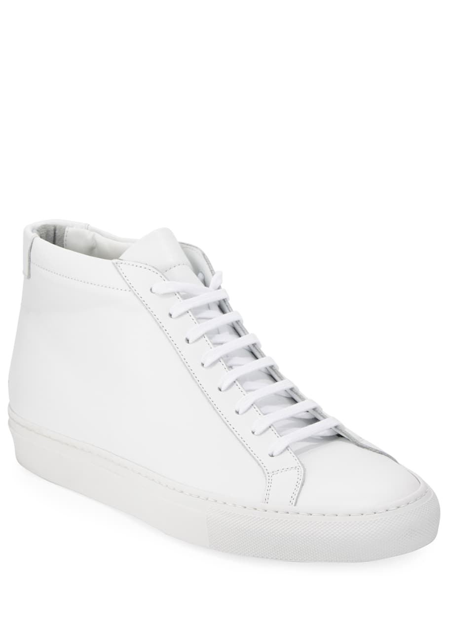 Image 1 of 1: Men's Original Achilles Men's Leather Mid-Top Sneakers, White