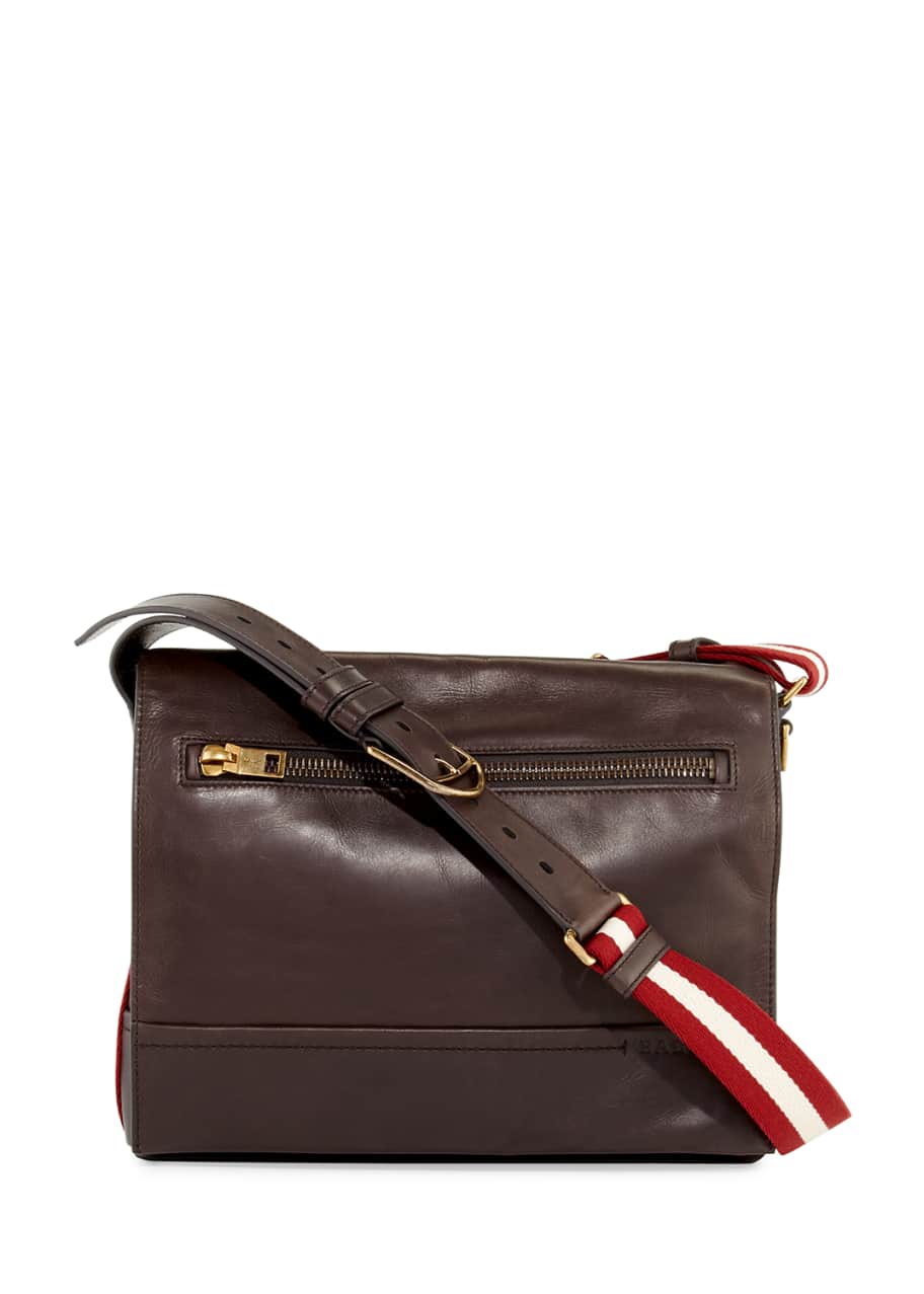 Bally Tamrac Men's Leather Messenger Bag, Brown Bergdorf Goodman