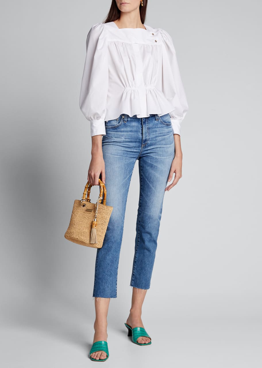 Image 1 of 1: Isabelle High-Rise Straight Cropped Jeans