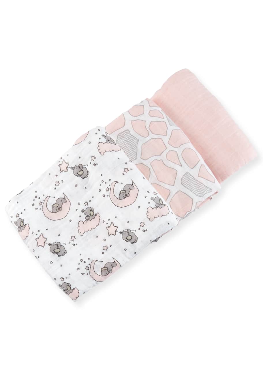 3 Piece Swaddle Blanket Set Pink