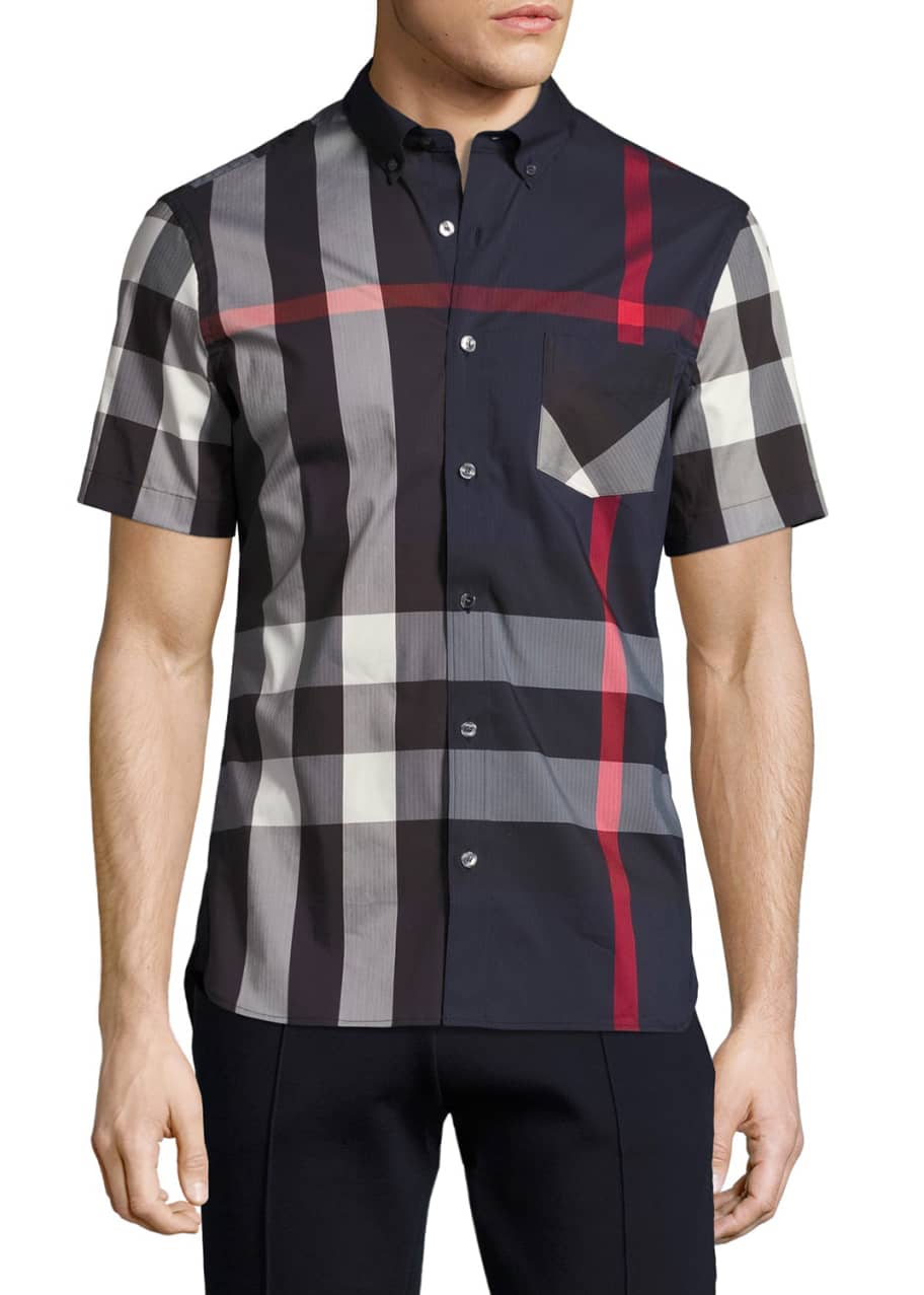 Image 1 of 1: Thornaby Short-Sleeve Check Sport Shirt
